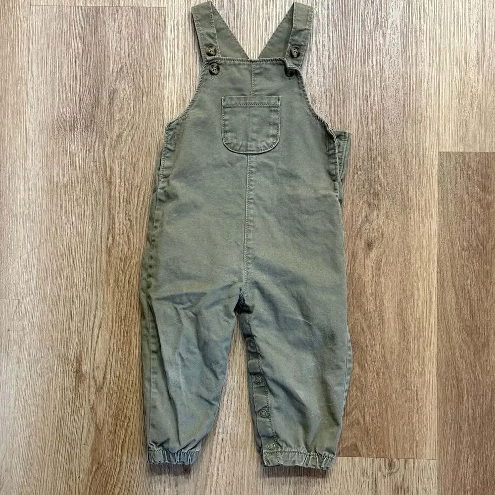 Carter's Just One You Olive Green Baby Overalls - Size 12M